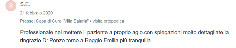 recensione paziente mioDottore S.E.